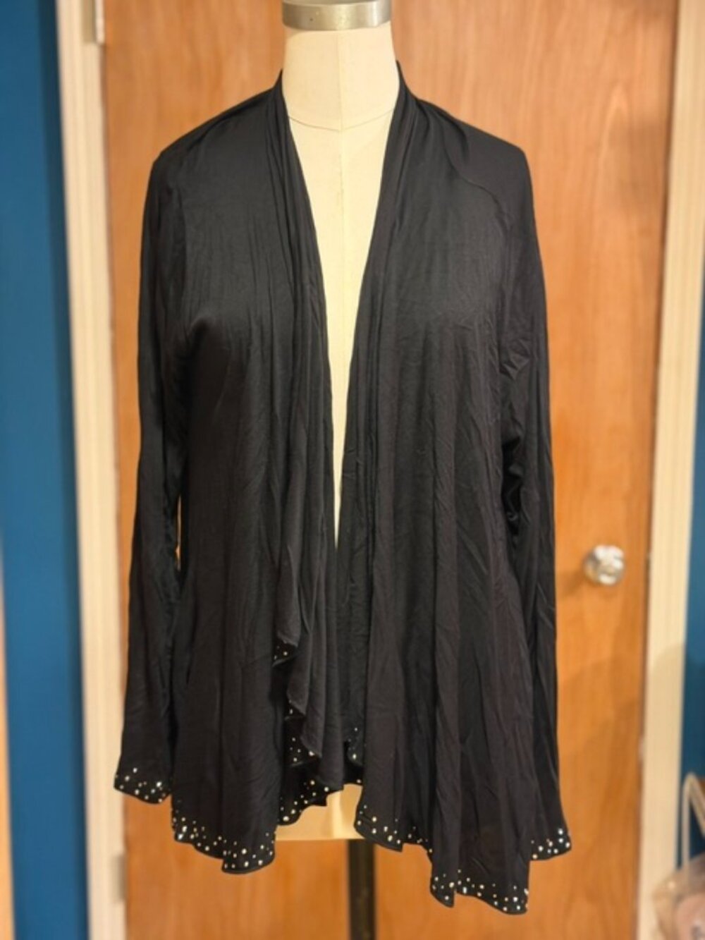 Ladies L lightweight coverup with small studs.
